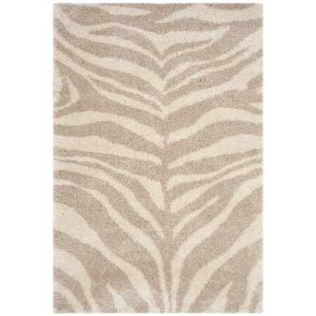 Safavieh 3 x 5 ft. Portofino Shag Rectangle Rug; Ivory & Beige PTS215B-3
